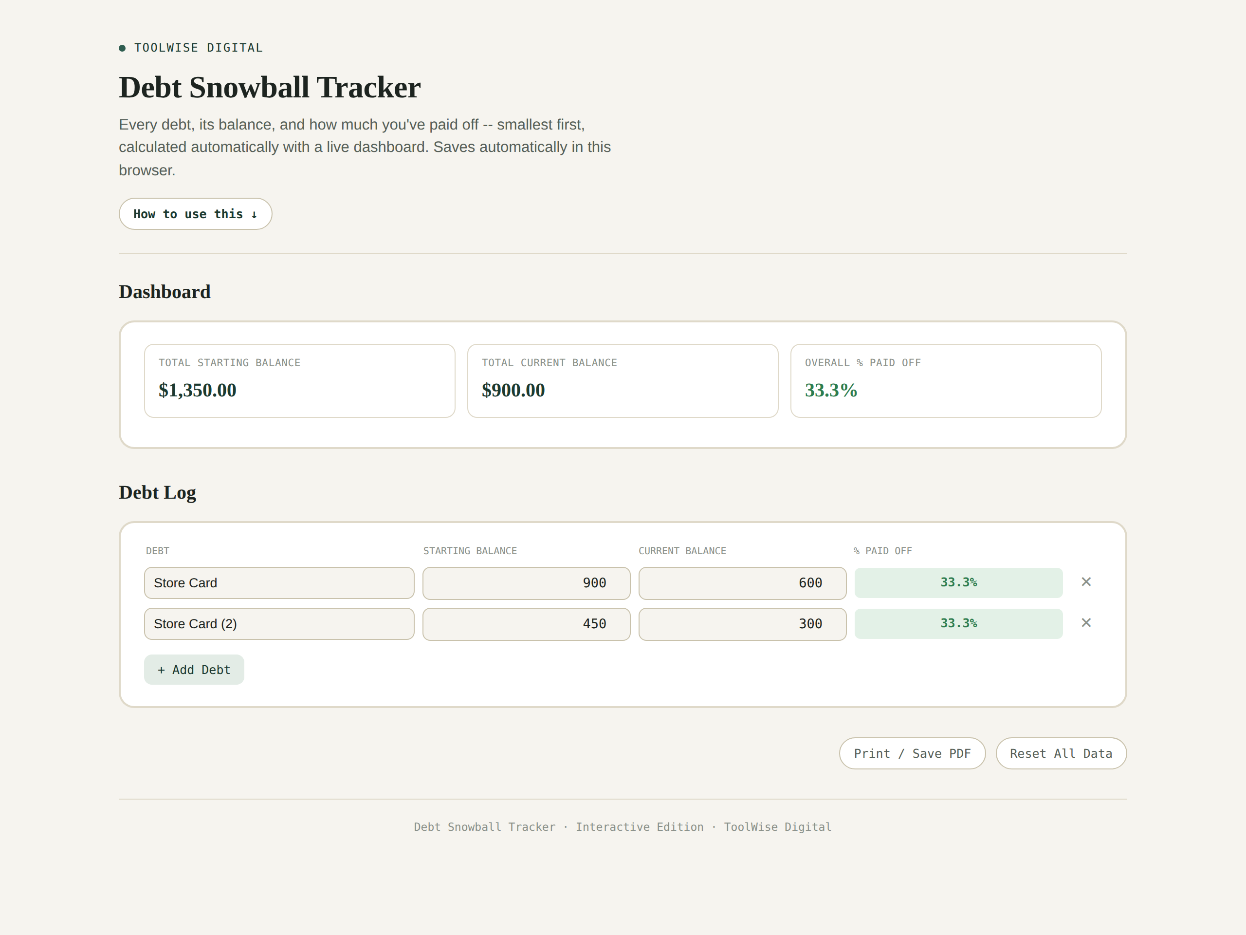 Debt Snowball Tracker